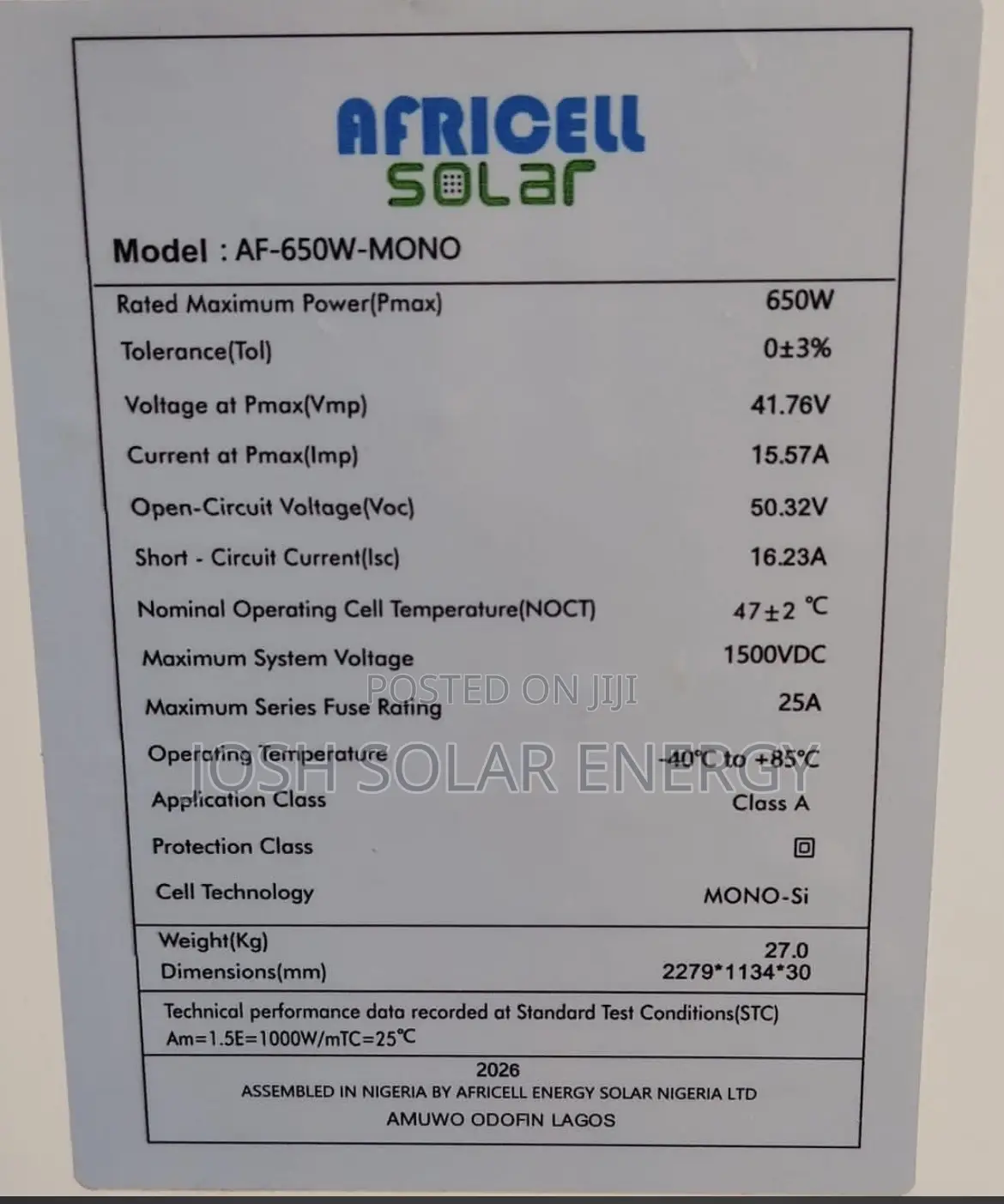 Africell Solar Panels