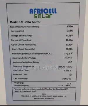 Africell Solar Panels