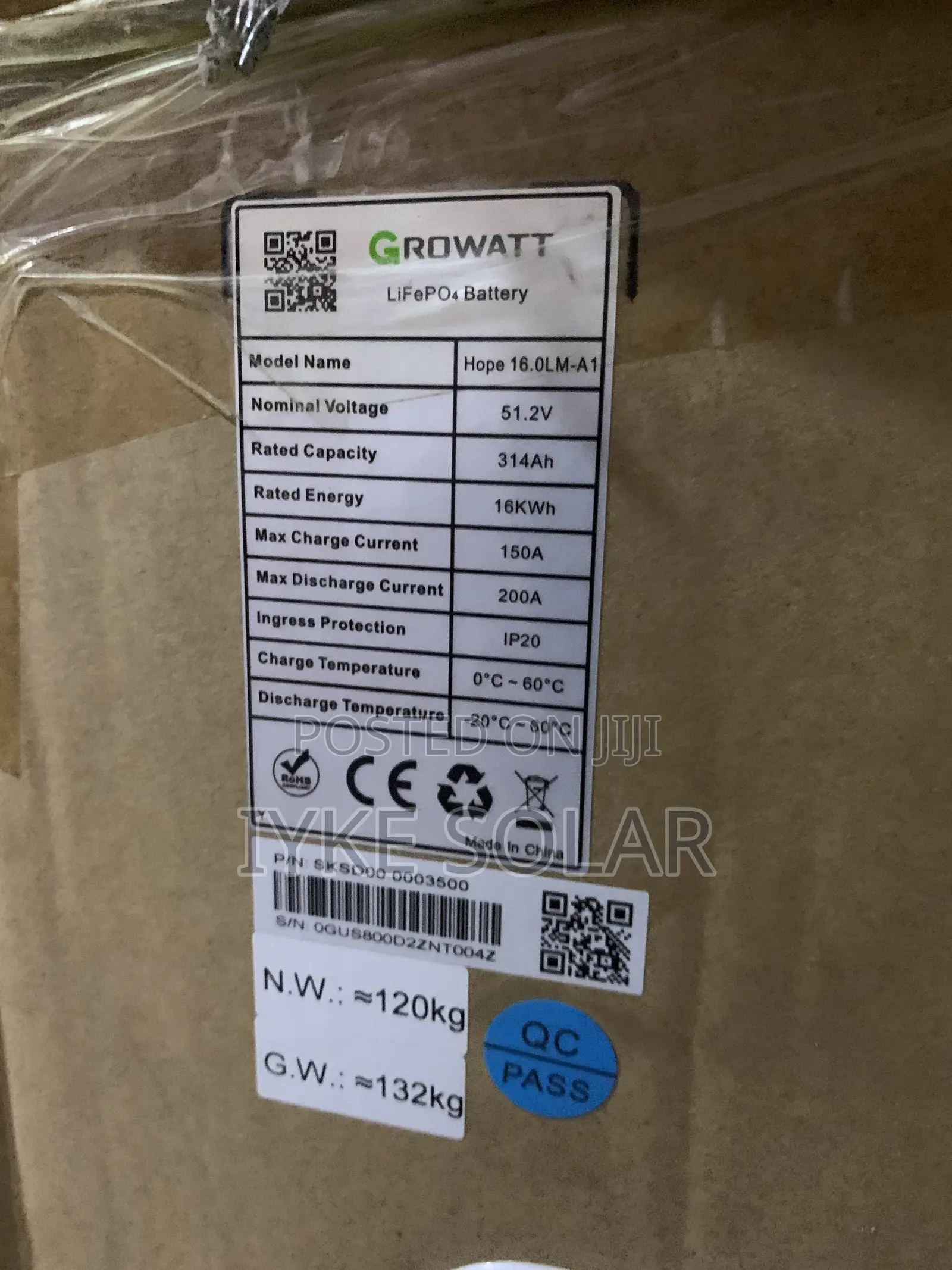 16kwh 48v Growatt Lithium Ion Battery