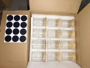 12pcs Set Glass Storage Jar With Sealed Bamboo Lid With Pen