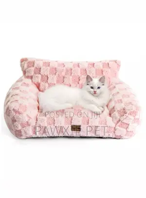 Short Fur Check Design Sofa Bed 76cm