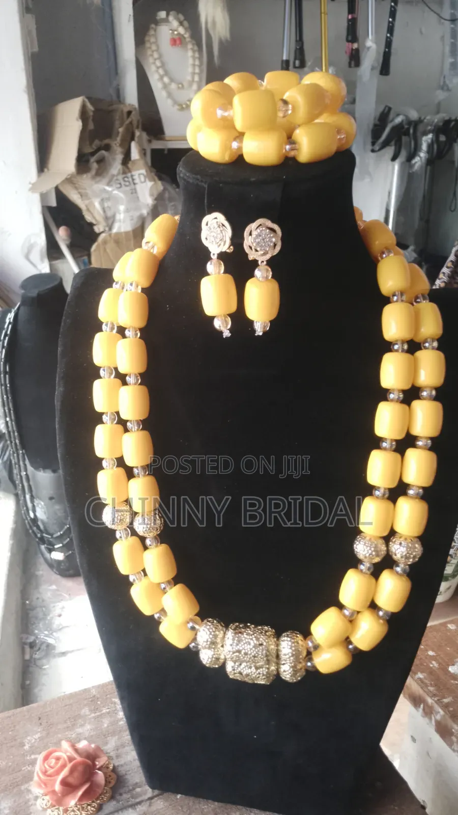 Yellow Beaded Necklace