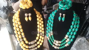 Yellow and Green Quality Traditional Necklace