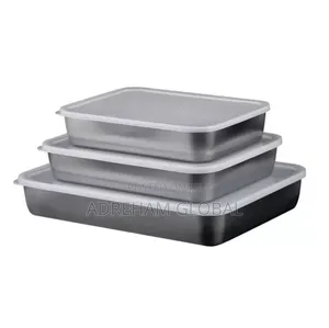 Stainless Steel Crisper Vegetable Box Lid Refrigerator Ovensafe 3pcs