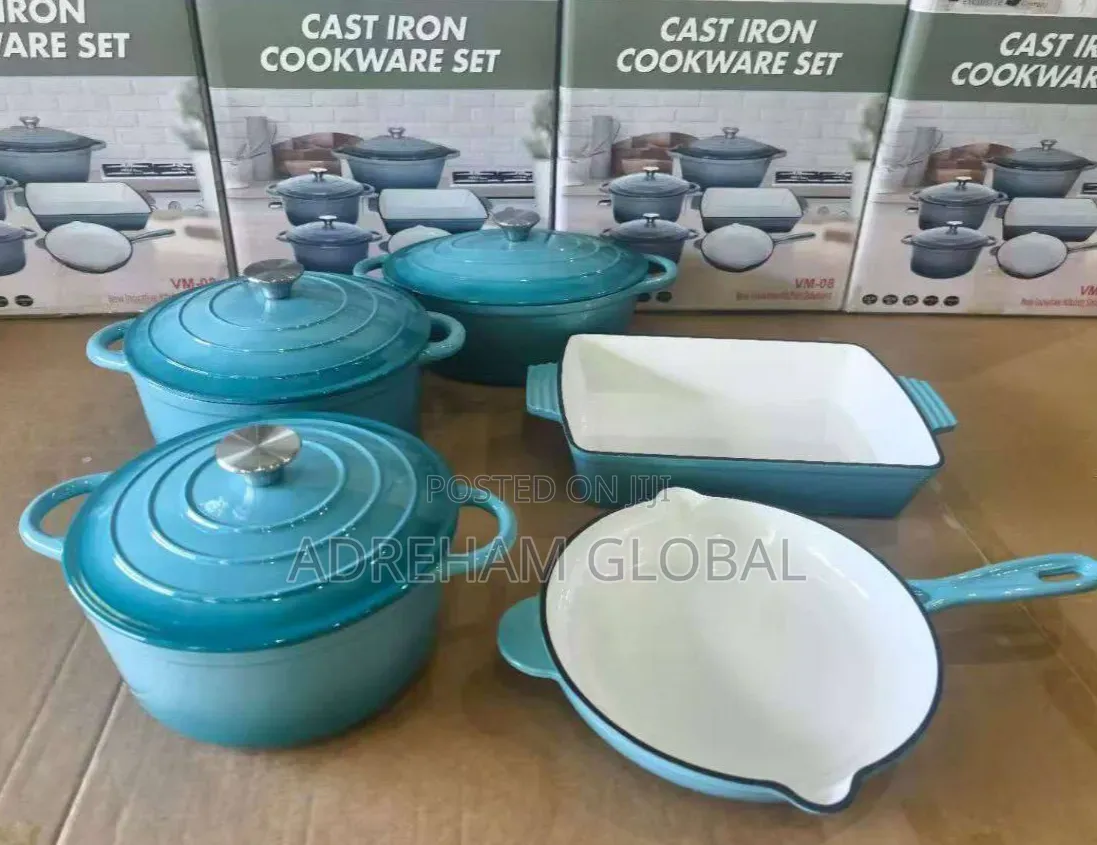 Vmigo Cast Iron 8pcs Cookware Set