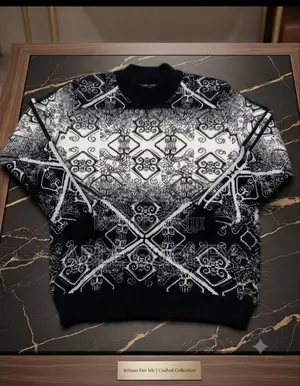 Jacquard Crew Neck Sweater