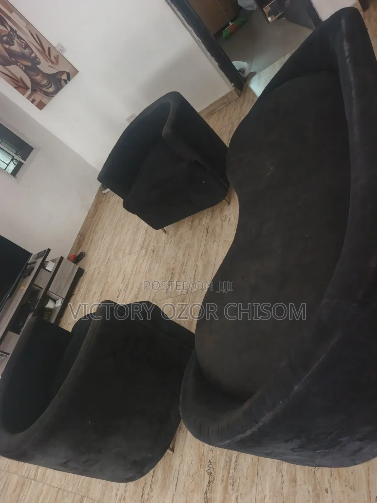Black Used Sofa 3set