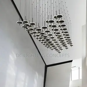 Modern Long Large Black Led Custom Pendant Ceiling Chandelier.
