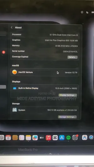 Laptop Apple MacBook Pro 2017 8GB Intel Core i5 SSD 256GB