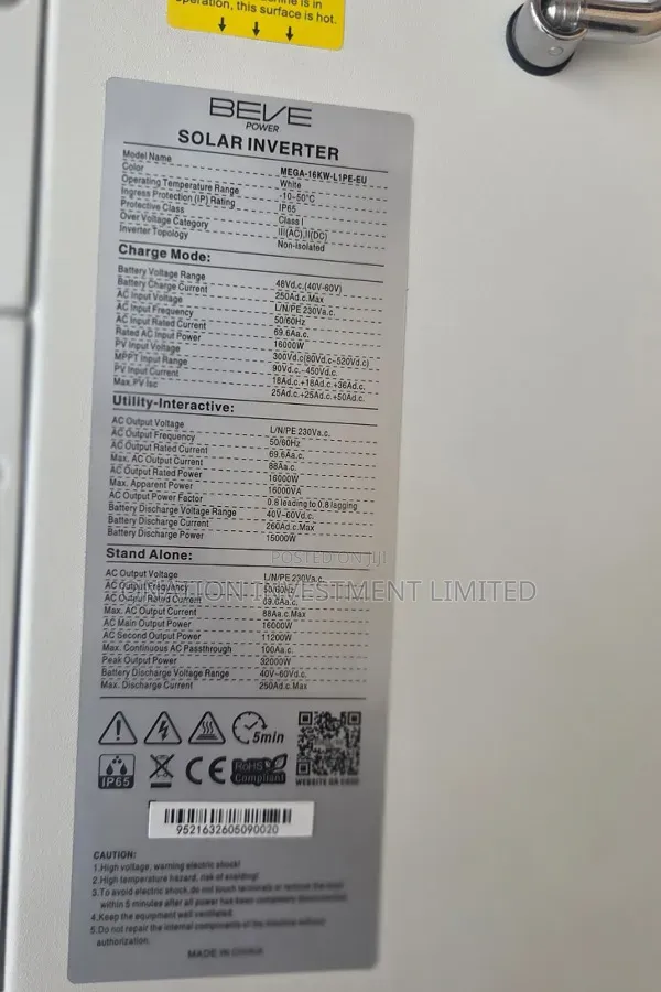 16kW 48V Beve Power Hybrid Solar Inverter –High Performance Reliable
