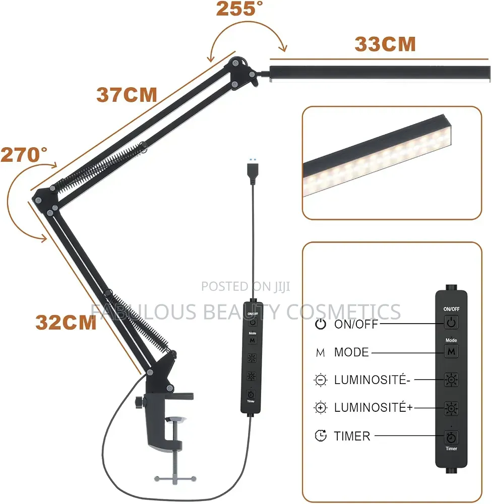 Desk Lamp LED Dimmable With Clamp Attachment