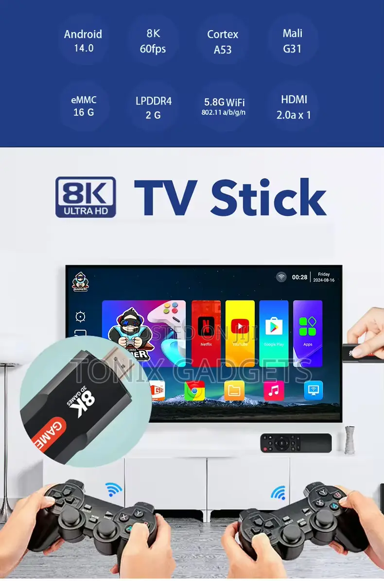 Game TV Stick With Gaming Box - Wireless Controller