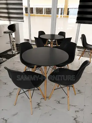 Modern 4-Seater Dining Table Chair Set – Black White