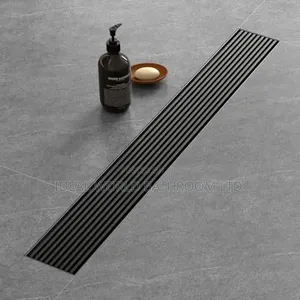 60cm Line Floor Drain Black