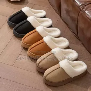 Thick-Soled, Plush-Lined Indoor House Slippers