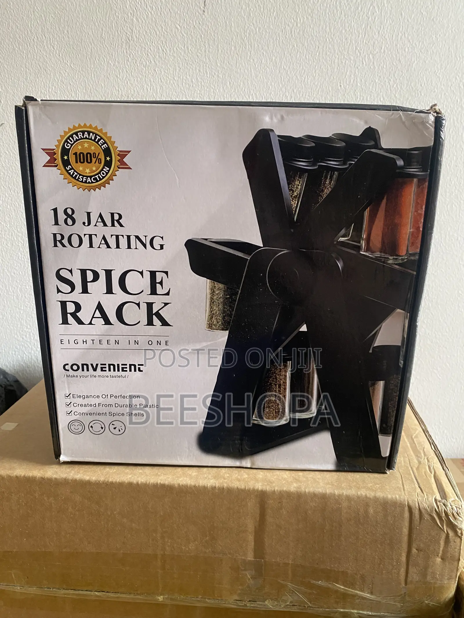 18 Jar Rotating Spice Rack Set