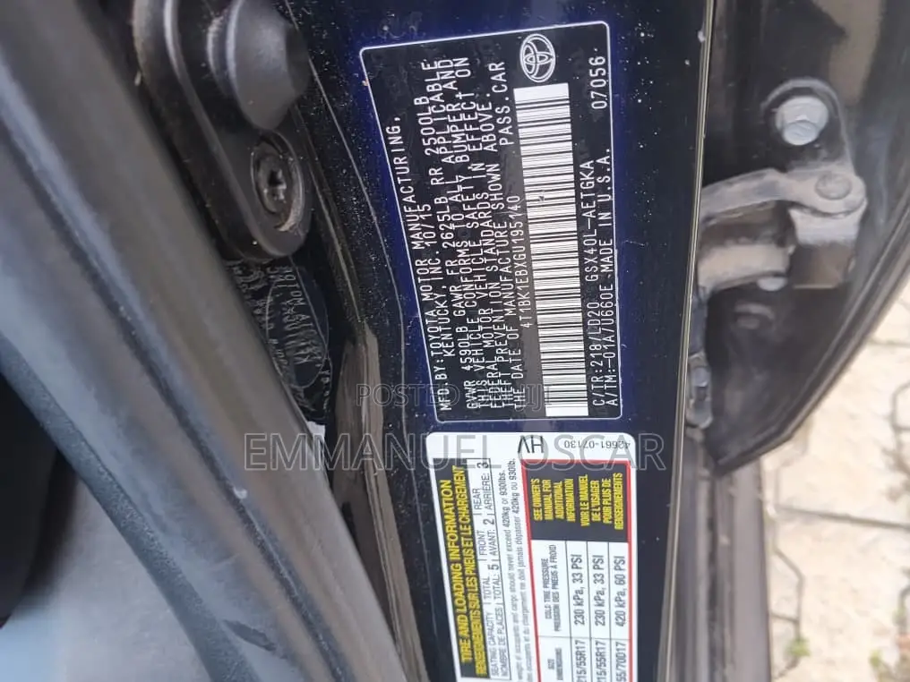 Toyota Avalon 2016 Black