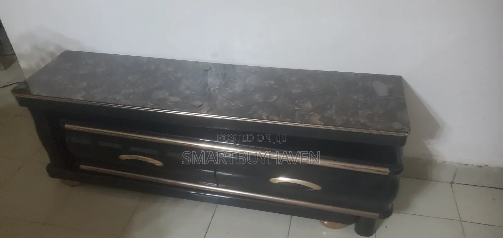 TV Console (Black and Gold)