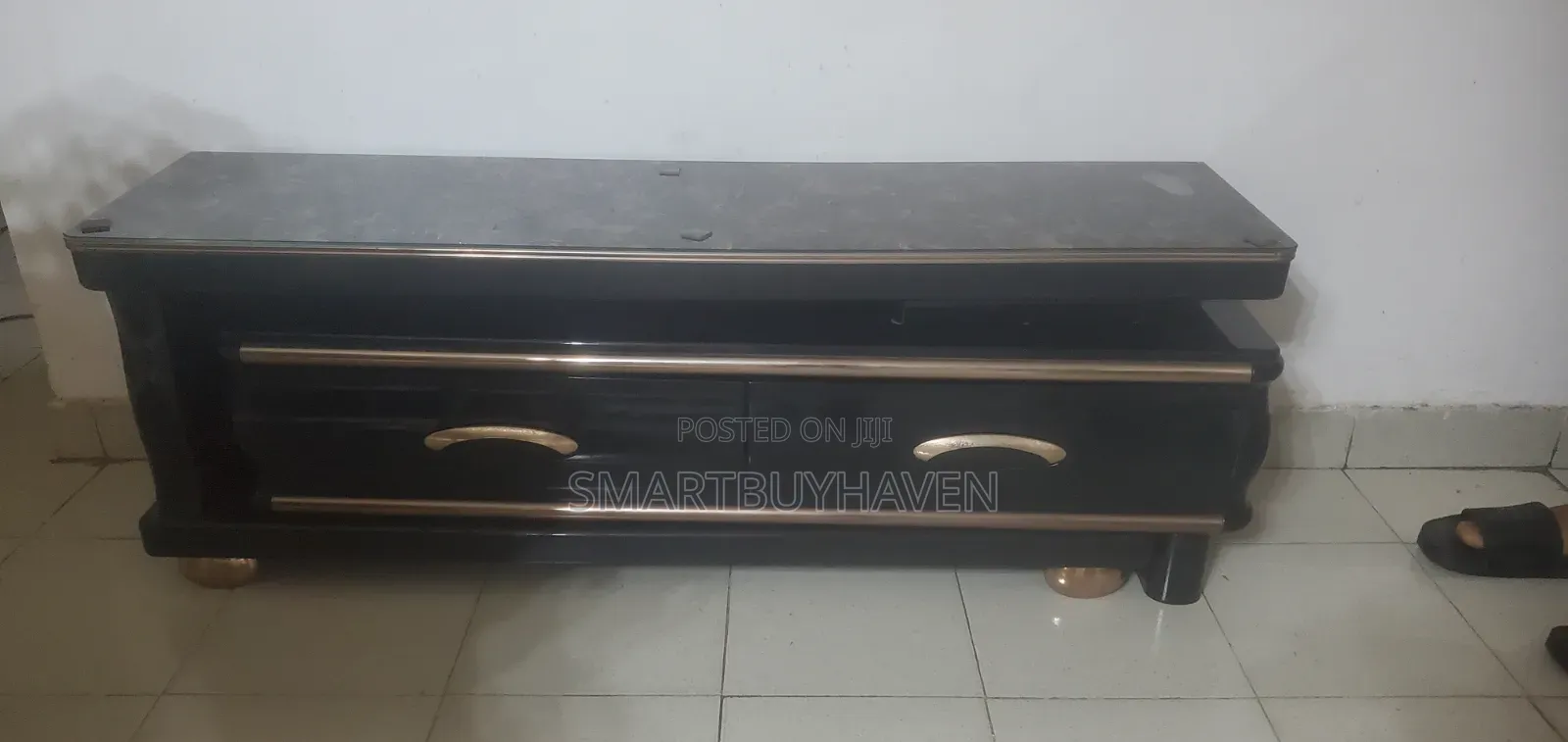 TV Console (Black and Gold)