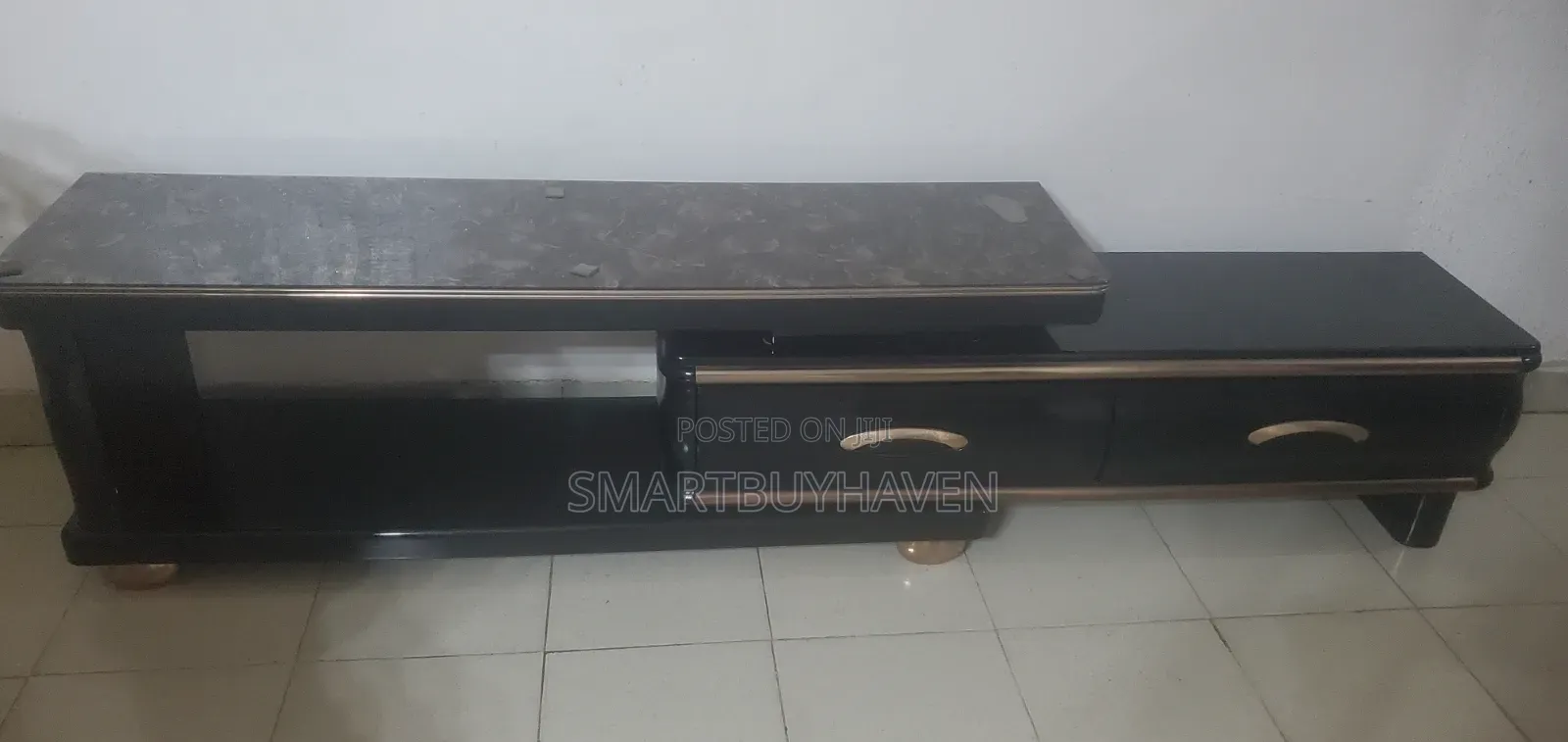 TV Console (Black and Gold)