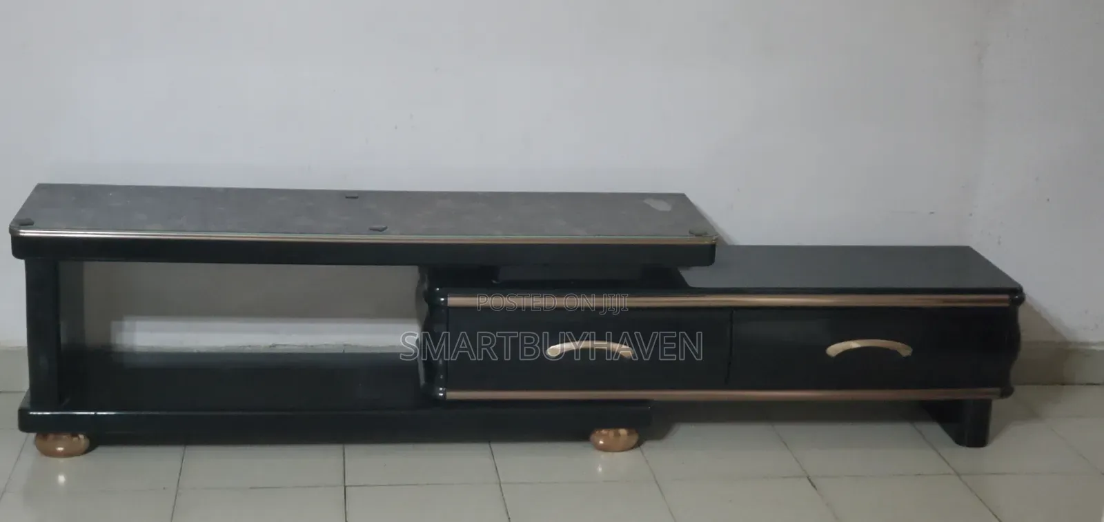 TV Console (Black and Gold)
