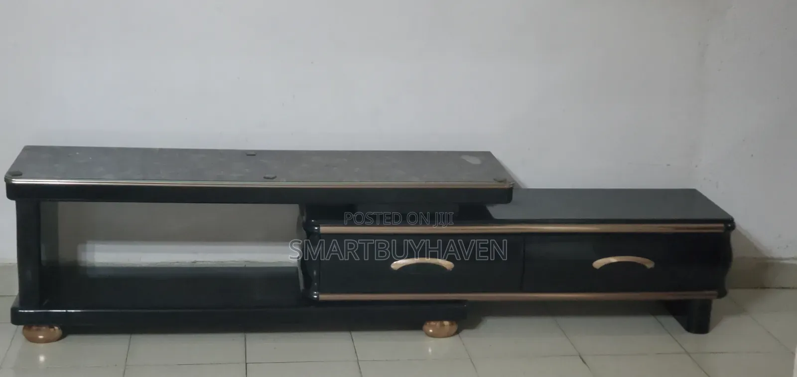 TV Console (Black and Gold)