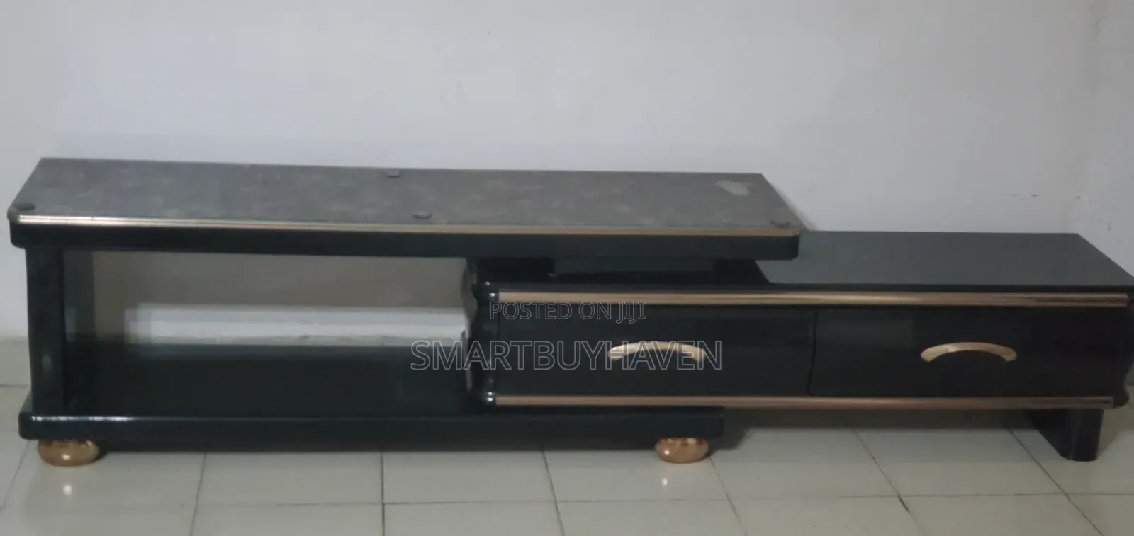 TV Console (Black and Gold)