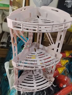 Quality PinK Plastic Corner Rack for Bathrooms and Kitchens
