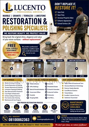 Marble Stone, Terrazzo, Granite and Limestone Restoration Polishing