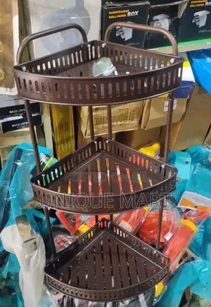 Quality Steel 3-Tier Corner Rack for Bathrooms and Kitchens