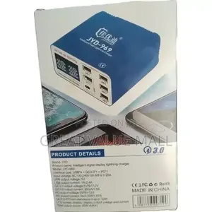 Smart 6-Port Digital Indicator USB Charger- Display