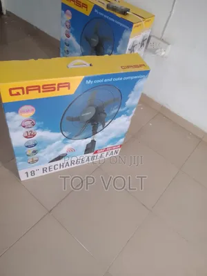 Qasa 18 Inches Rechargeable Fan With Bright LED Light