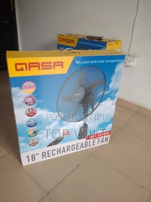 Qasa 18 Inch Rechargeable Fan With Remote LED Light