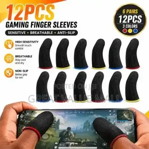 KIROTECH 12PCS Gaming Finger Sleeves Sweat Proof for Android iOS