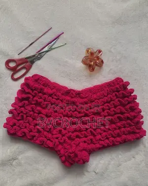 Handmade Crochet Ruffle Short