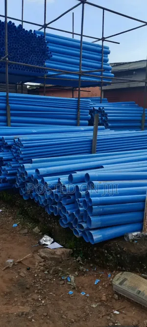 Blue PVC Pipes and Fittings