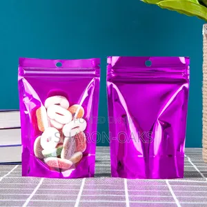 Purple Transparent Pouch 10x15cm 50pcs