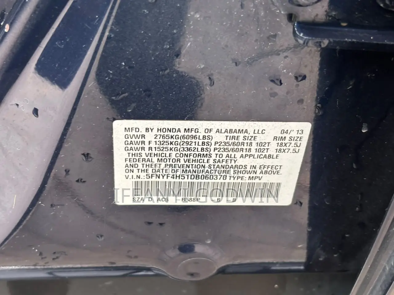 Honda Pilot 2013 Blue
