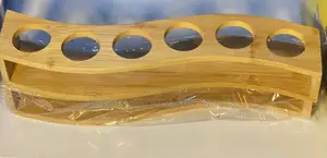 6-Hole Wooden Shot Glass Holder
