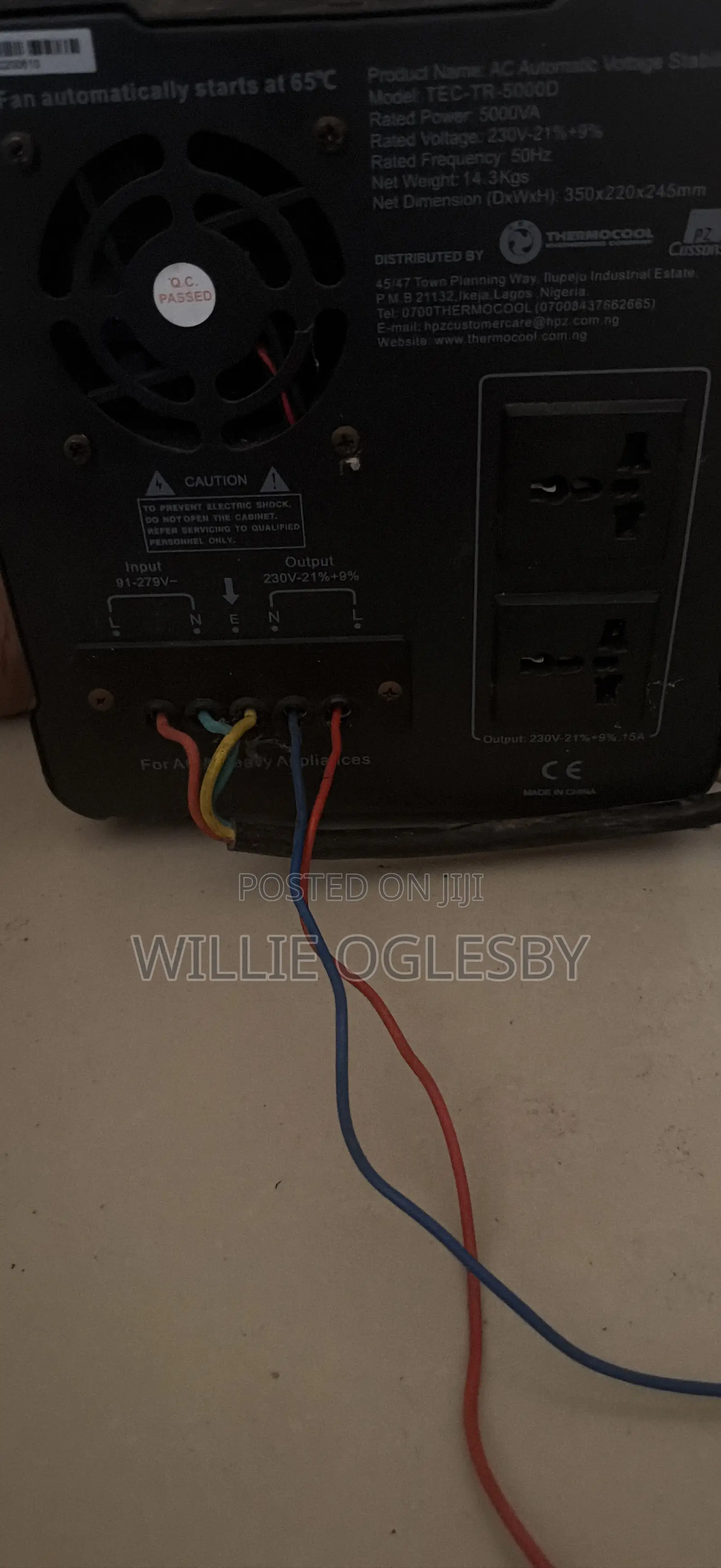 Thermocool 5KVA Automatic Voltage Stabilizer – Rarely Used, Excellent