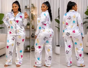 Ladies Printed Satin Nightwear Set