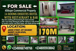14, Rooms Hotel en-Suite for Sale at Boundry Market, Apapa, Lagos