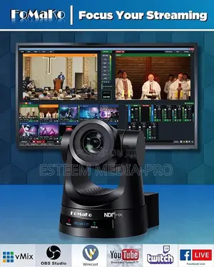 FoMaKo KN30A Pro NDIHX3 HDMI/3G-SDI AI Auto-Tracking PTZ Camera Black)