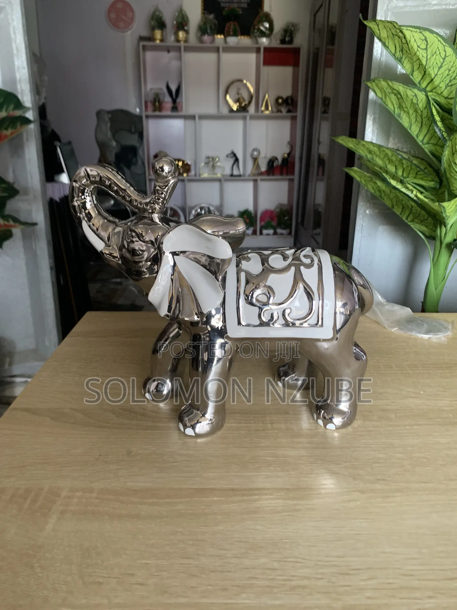Silver White Luxury Elephant Figurine
