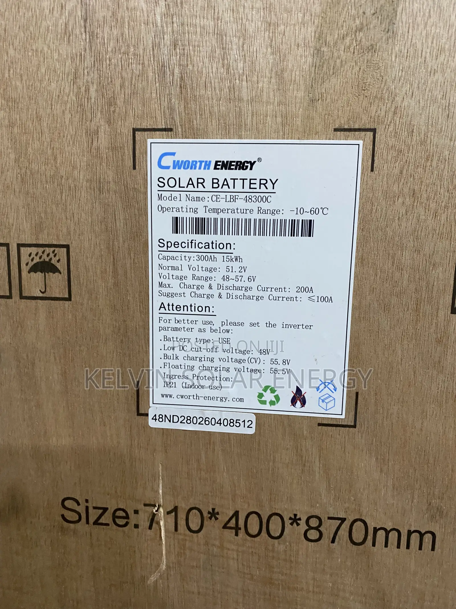 15kwh 48v Cworth Energy Lithium Battery Available