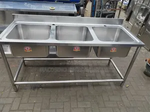 Stainless Steel Three-Sink Unit