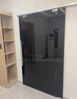 Single Door Frameless Dark Grey Glass With Cubicle