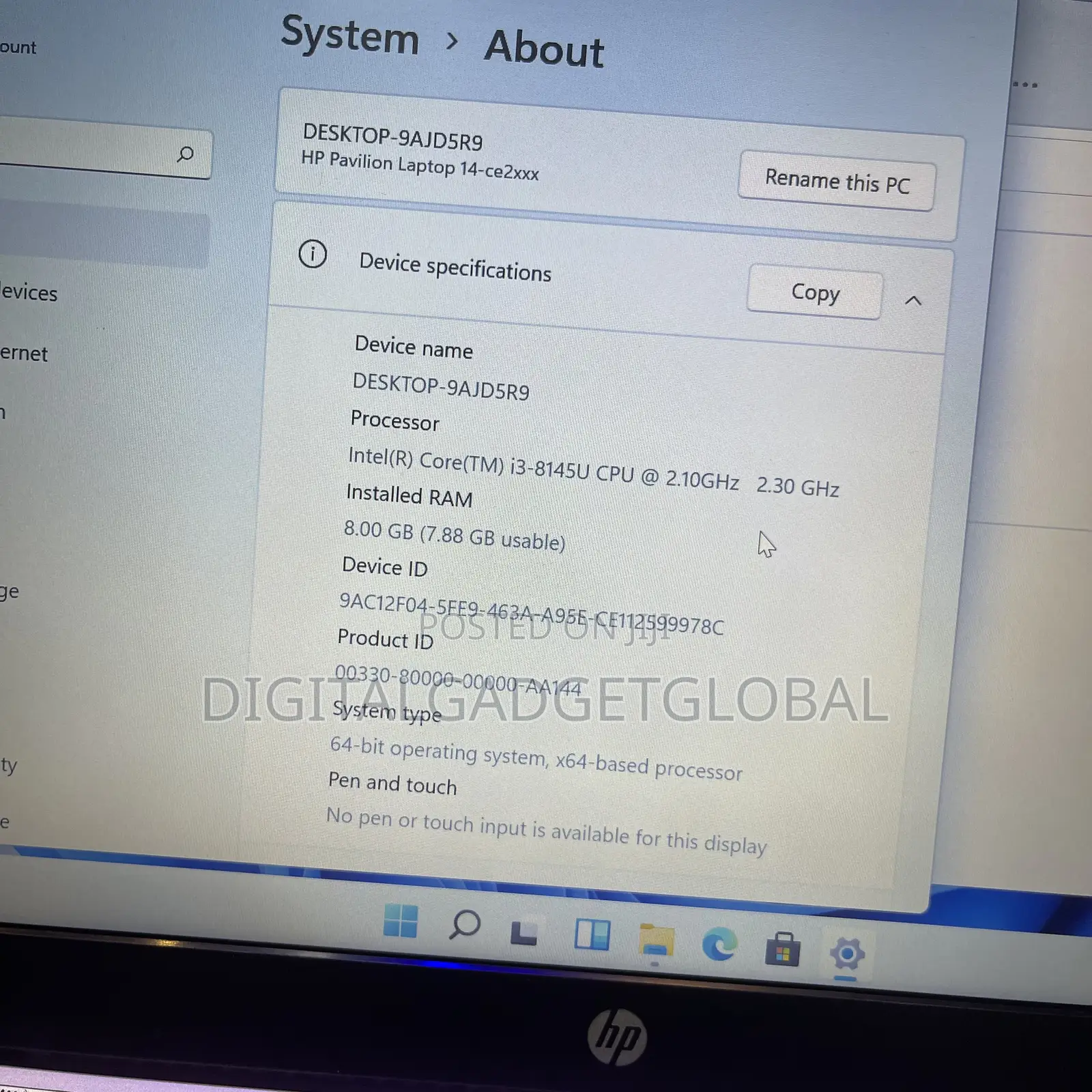 Laptop HP Pavilion 14 8GB Intel Core i3 SSD 256GB