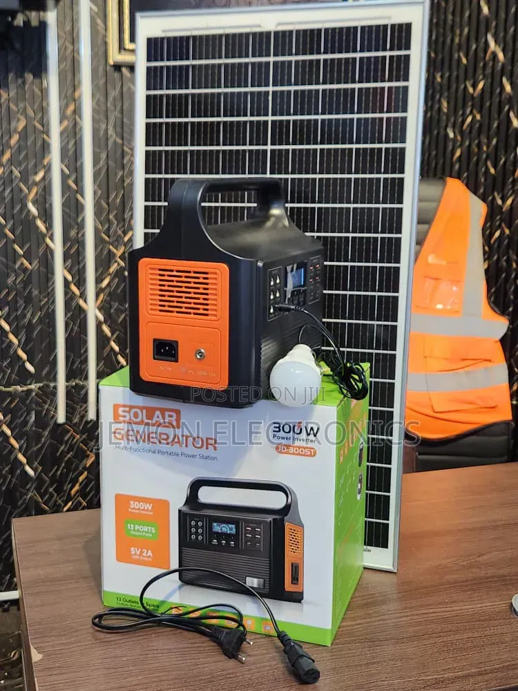 300w Powerful Solar Generator With Dc Bulb