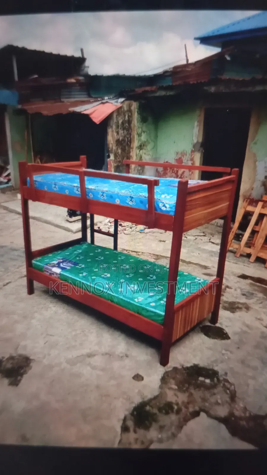 3ft by 6ft Local Wooden Bunk Bed.